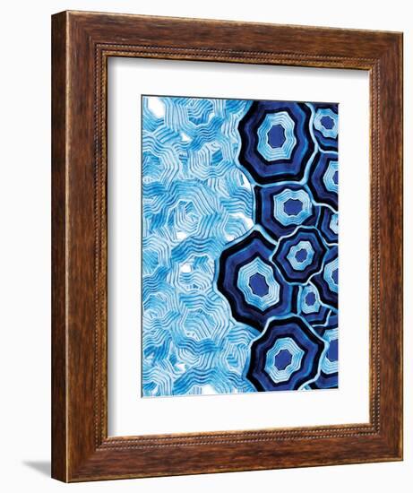 Other Half Of Blue White Agates-Jace Grey-Framed Art Print