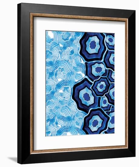 Other Half Of Blue White Agates-Jace Grey-Framed Art Print