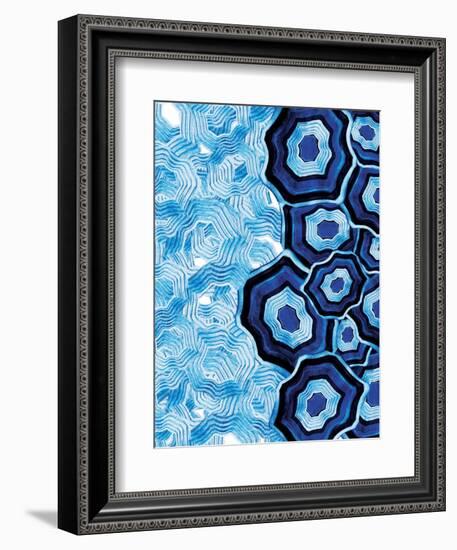 Other Half Of Blue White Agates-Jace Grey-Framed Art Print