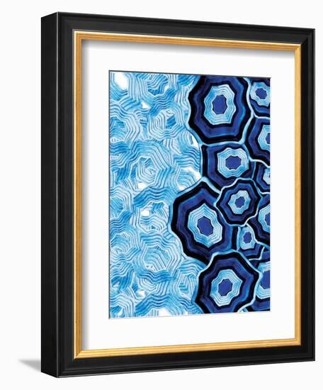 Other Half Of Blue White Agates-Jace Grey-Framed Art Print