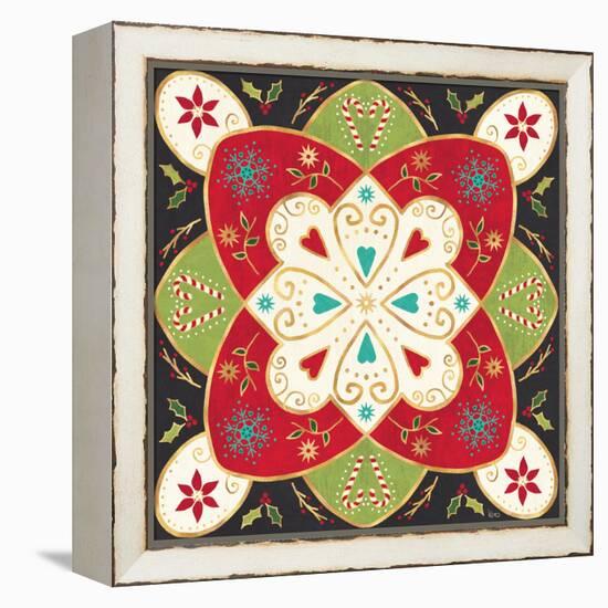 Otomi Holiday XI Black-Veronique Charron-Framed Stretched Canvas