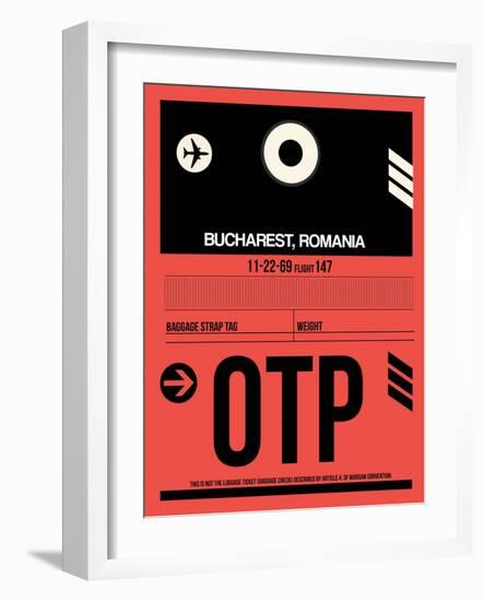 OTP Bucharest Luggage Tag I-NaxArt-Framed Art Print