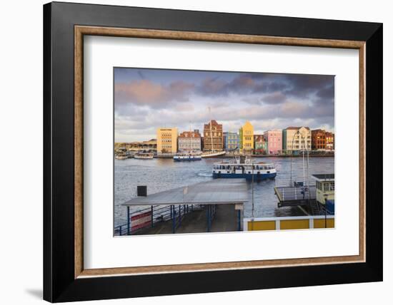 Otrobanda Ferry Terminal and Dutch Colonial Buildings on Handelskade Along Punda's Waterfront-Jane Sweeney-Framed Photographic Print