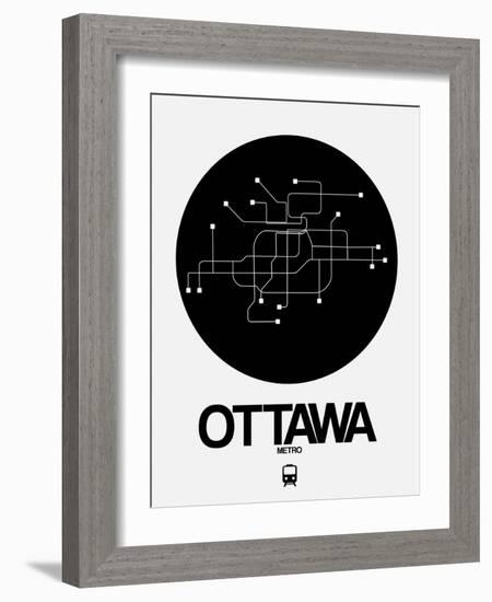 Ottawa Black Subway Map-NaxArt-Framed Art Print