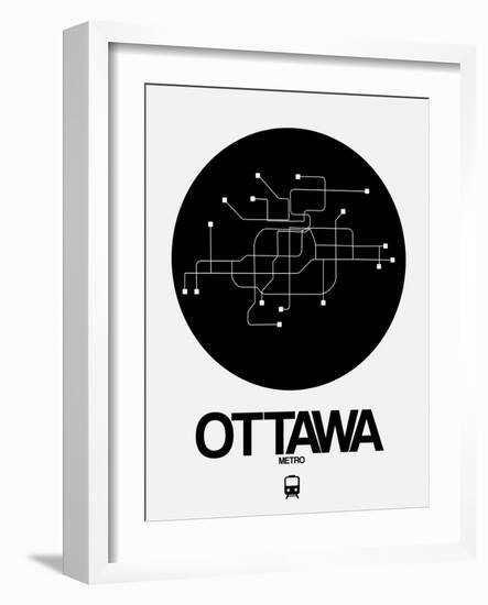 Ottawa Black Subway Map-NaxArt-Framed Art Print