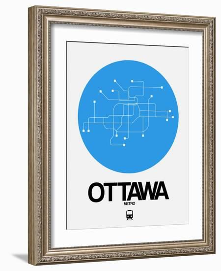 Ottawa Blue Subway Map-NaxArt-Framed Art Print