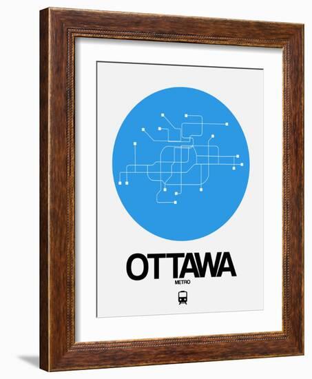 Ottawa Blue Subway Map-NaxArt-Framed Art Print