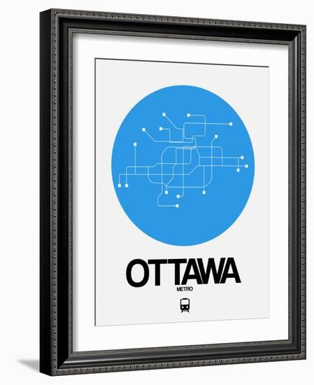 Ottawa Blue Subway Map-NaxArt-Framed Art Print