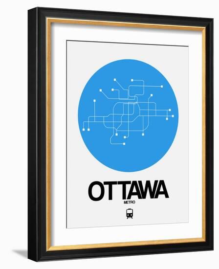 Ottawa Blue Subway Map-NaxArt-Framed Art Print