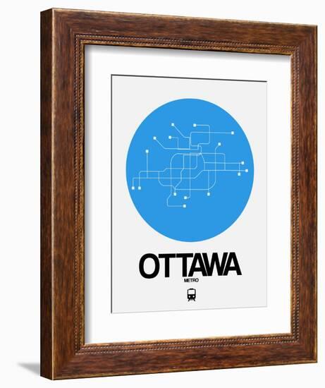 Ottawa Blue Subway Map-NaxArt-Framed Art Print