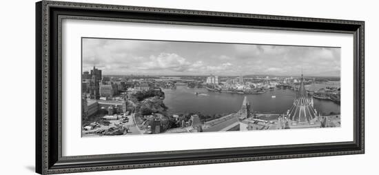 Ottawa Cityscape Panorama in the Day over River with Historical Architecture Black and White.-Songquan Deng-Framed Photographic Print