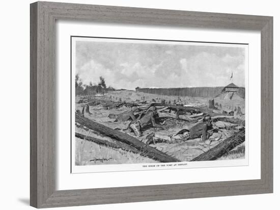 Ottawa Native Americans Under Pontiac Besiege Fort Detroit But Later They Make Peace-Frederic Sackrider Remington-Framed Art Print
