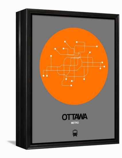 Ottawa Orange Subway Map-NaxArt-Framed Stretched Canvas