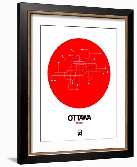 Ottawa Red Subway Map-NaxArt-Framed Art Print