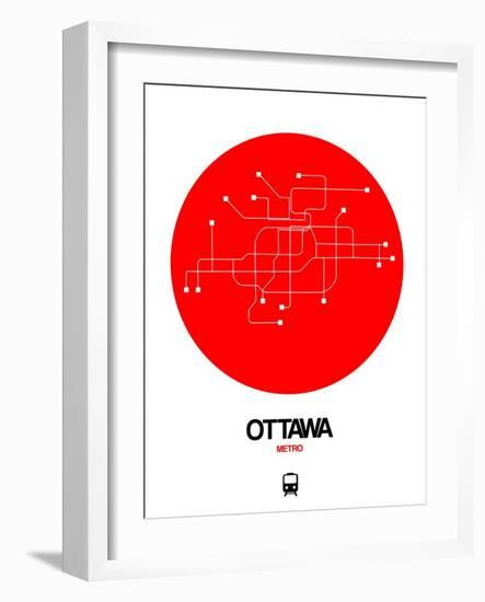 Ottawa Red Subway Map-NaxArt-Framed Art Print