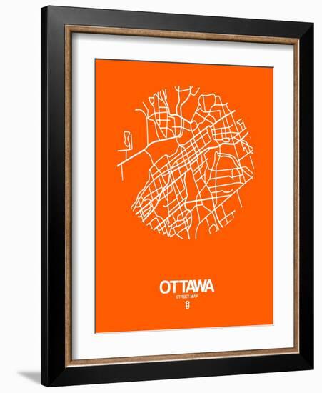 Ottawa Street Map Orange-NaxArt-Framed Art Print