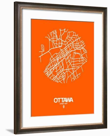 Ottawa Street Map Orange-NaxArt-Framed Art Print
