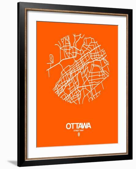 Ottawa Street Map Orange-NaxArt-Framed Art Print