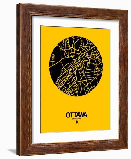 Ottawa Street Map Yellow-NaxArt-Framed Art Print