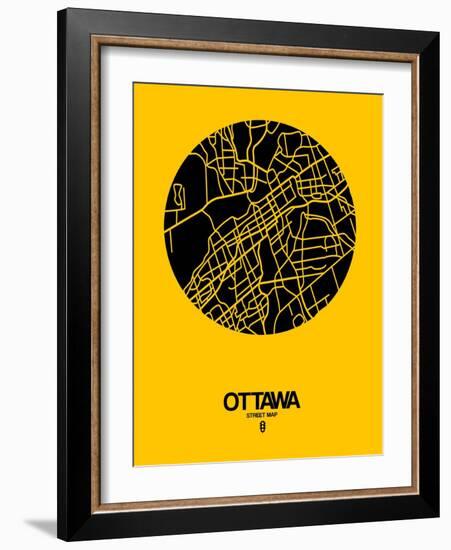 Ottawa Street Map Yellow-NaxArt-Framed Art Print