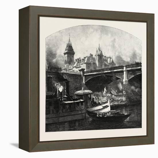 Ottawa, under Dufferin Bridge, Canada, Nineteenth Century-null-Framed Premier Image Canvas