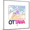 Ottawa Watercolor Street Map-NaxArt-Mounted Art Print