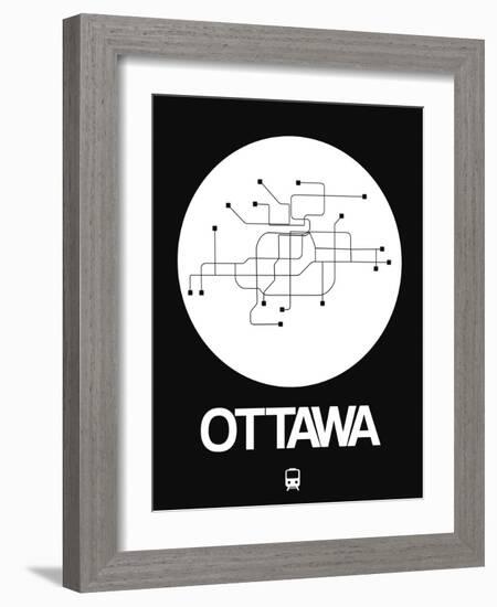 Ottawa White Subway Map-NaxArt-Framed Art Print