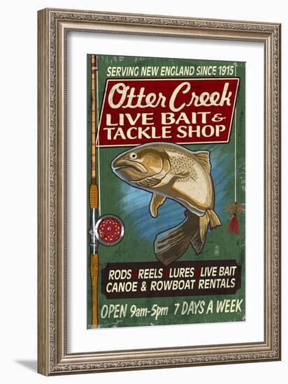 Otter Creek, Vermont - Tackle Shop-Lantern Press-Framed Art Print