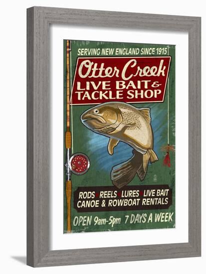 Otter Creek, Vermont - Tackle Shop-Lantern Press-Framed Art Print