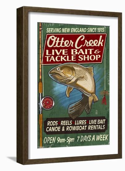 Otter Creek, Vermont - Tackle Shop-Lantern Press-Framed Art Print