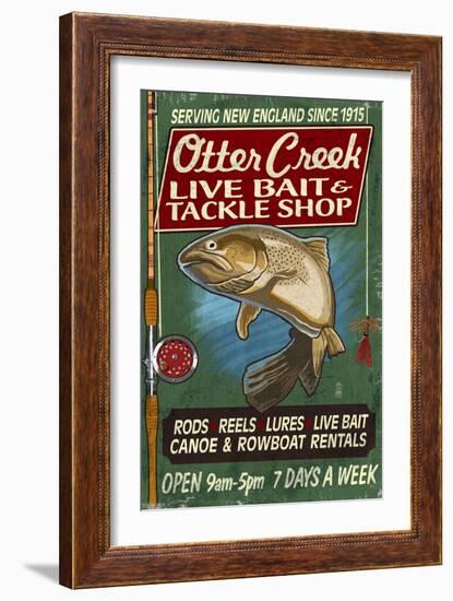 Otter Creek, Vermont - Tackle Shop-Lantern Press-Framed Art Print