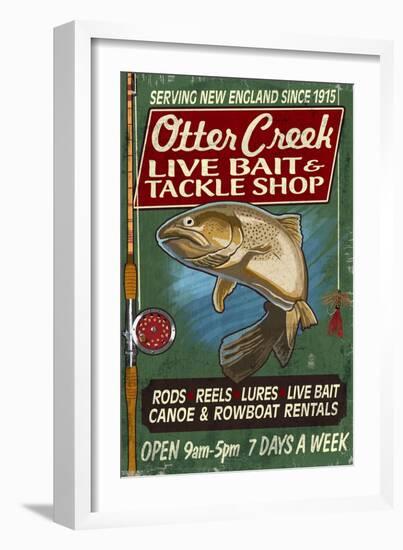Otter Creek, Vermont - Tackle Shop-Lantern Press-Framed Art Print