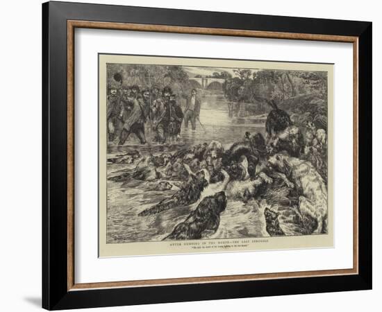 Otter Hunting in the North, the Last Struggle-Basil Bradley-Framed Giclee Print