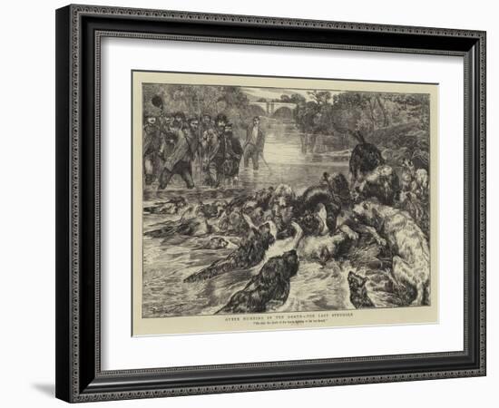 Otter Hunting in the North, the Last Struggle-Basil Bradley-Framed Giclee Print