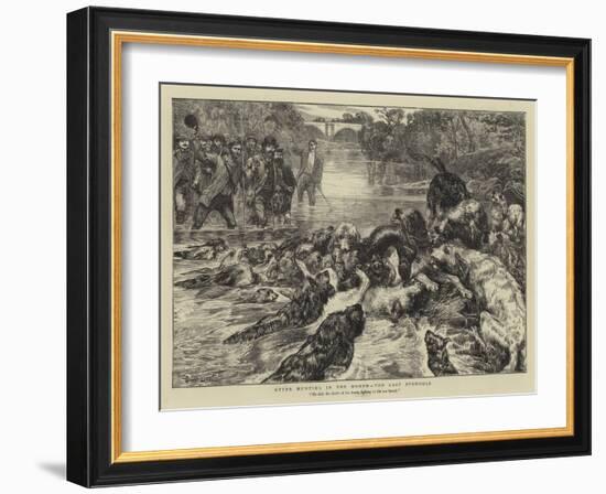 Otter Hunting in the North, the Last Struggle-Basil Bradley-Framed Giclee Print