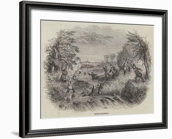 Otter-Hunting-null-Framed Giclee Print