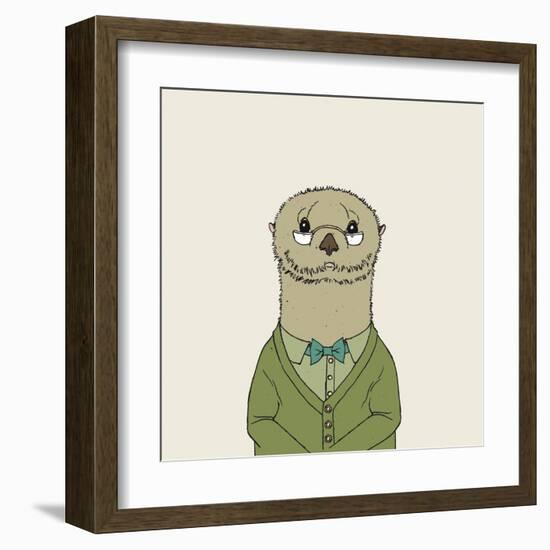 Otter on Cream-Wild Apple Portfolio-Framed Art Print