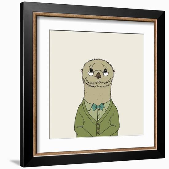 Otter on Cream-Wild Apple Portfolio-Framed Art Print