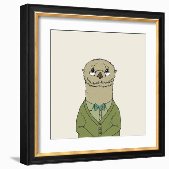 Otter on Cream-Wild Apple Portfolio-Framed Art Print