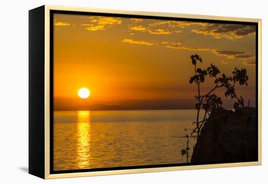 Otter Point at Sunset, Cape Maclear, Lake Malawi, Malawi, Africa-Michael Runkel-Framed Premier Image Canvas