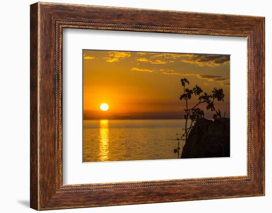 Otter Point at Sunset, Cape Maclear, Lake Malawi, Malawi, Africa-Michael Runkel-Framed Photographic Print