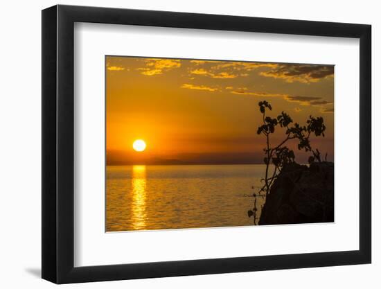 Otter Point at Sunset, Cape Maclear, Lake Malawi, Malawi, Africa-Michael Runkel-Framed Photographic Print