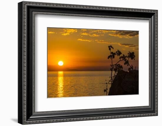 Otter Point at Sunset, Cape Maclear, Lake Malawi, Malawi, Africa-Michael Runkel-Framed Photographic Print