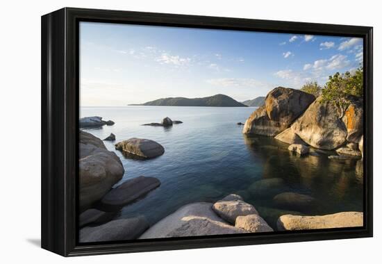 Otter Point at Sunset, Lake Malawi National Park, Cape Maclear, Malawi, Africa-Michael Runkel-Framed Premier Image Canvas