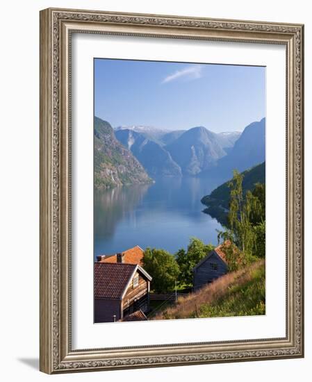 Otternes Mountain Village, Nr Flam, Aurlandsfjord, Norway-Peter Adams-Framed Photographic Print