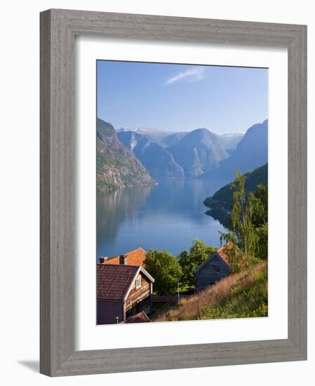 Otternes Mountain Village, Nr Flam, Aurlandsfjord, Norway-Peter Adams-Framed Photographic Print