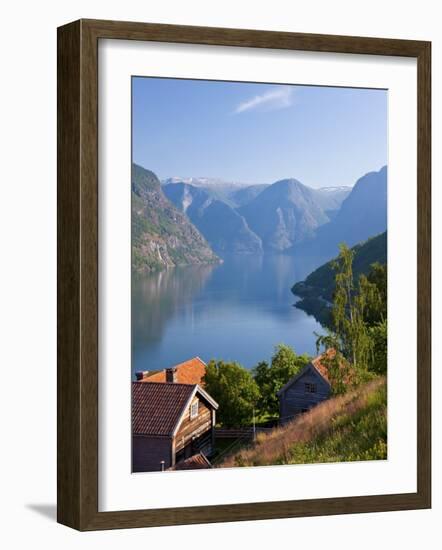 Otternes Mountain Village, Nr Flam, Aurlandsfjord, Norway-Peter Adams-Framed Photographic Print