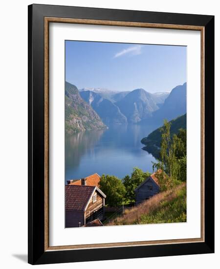 Otternes Mountain Village, Nr Flam, Aurlandsfjord, Norway-Peter Adams-Framed Photographic Print