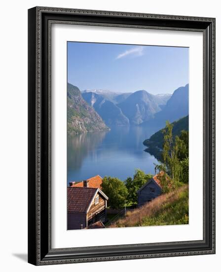 Otternes Mountain Village, Nr Flam, Aurlandsfjord, Norway-Peter Adams-Framed Photographic Print