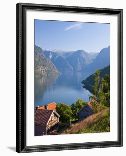 Otternes Mountain Village, Nr Flam, Aurlandsfjord, Norway-Peter Adams-Framed Photographic Print